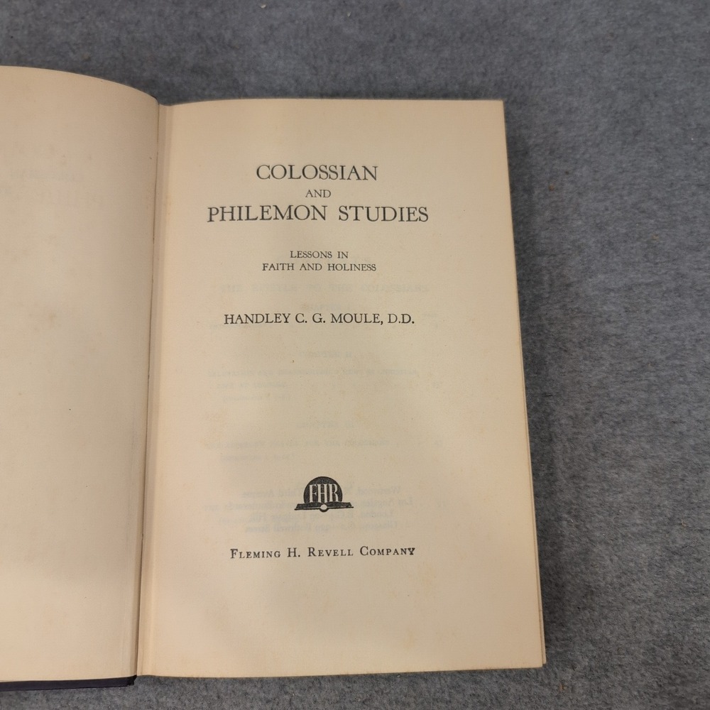 Colossian and Philemon Studies Handley C G Moule Hardcover Fleming H Revell Co - Picture 2 of 3